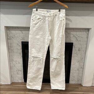 Zara high waist White Distressed Jeans 2 for $20